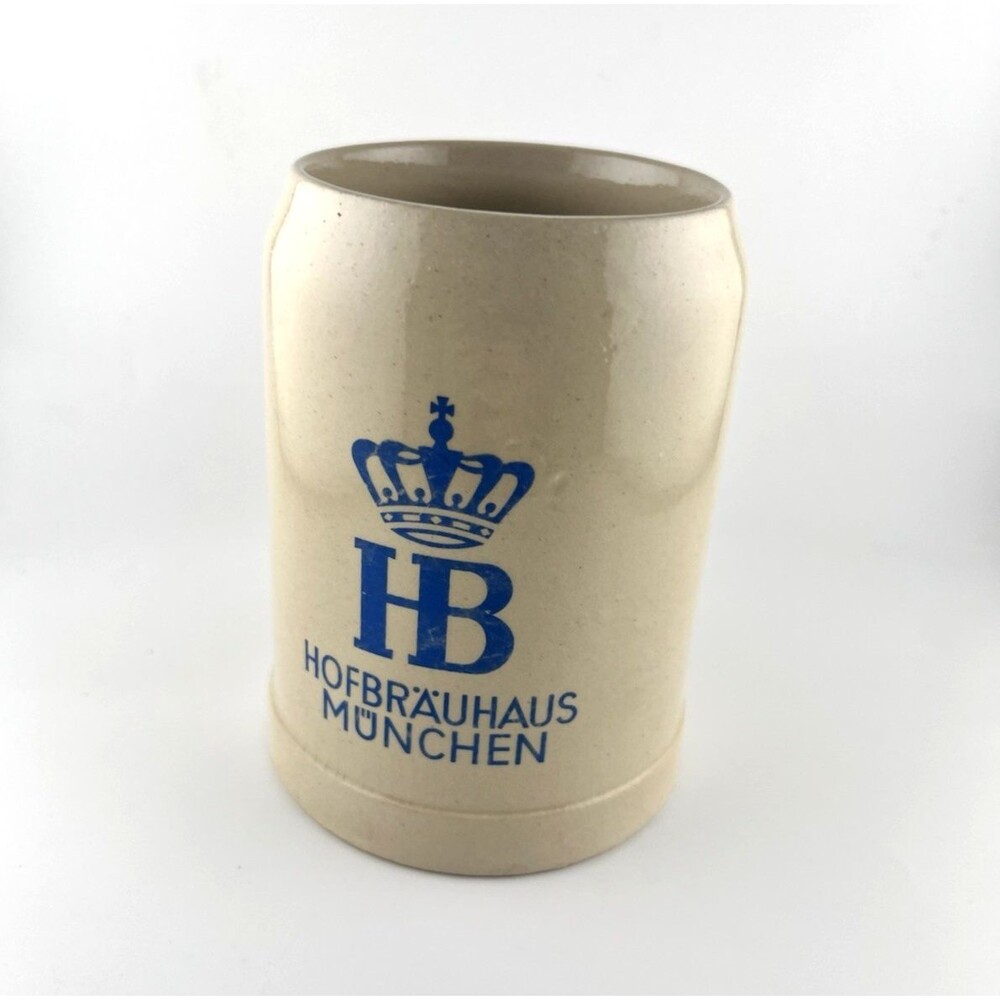 Vintage Hofbrauhaus Munchen HB Crown 1/4L German Stoneware Beer Stein Mug